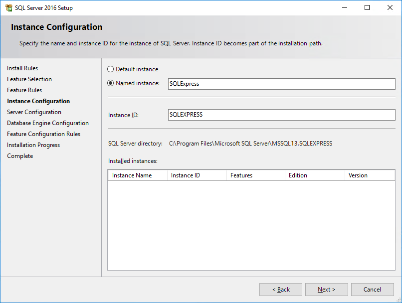 SQL Server Instance Configuration